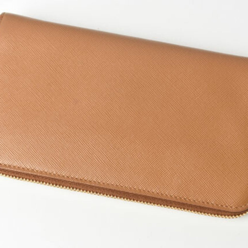 Prada Brown Saffiano Metal Wallet (Bi-Fold)