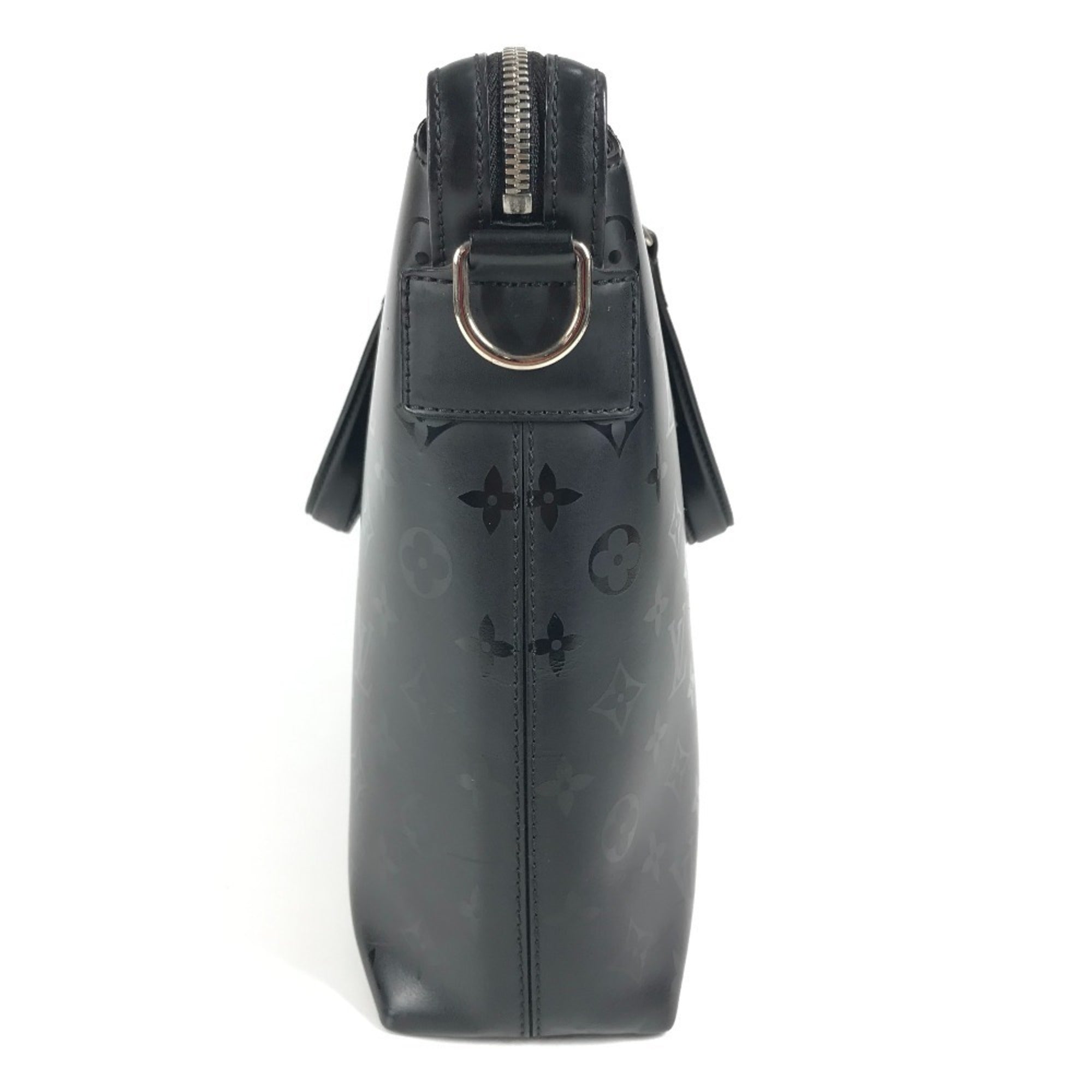 Louis Vuitton Black Noir Leather Briefcase Handbag Tote Bag