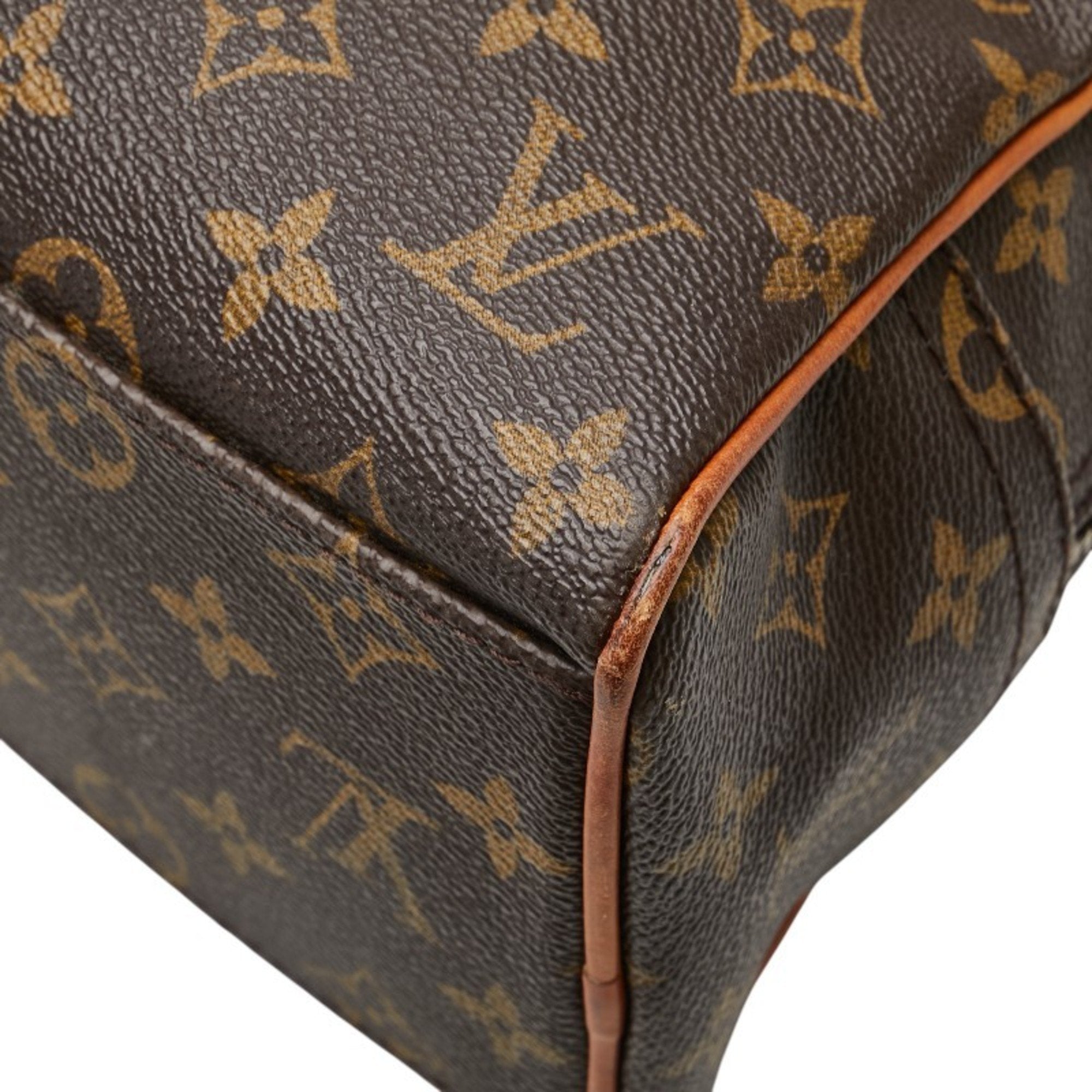 Louis Vuitton Brown Pvc Leather Boston Bag Handbag