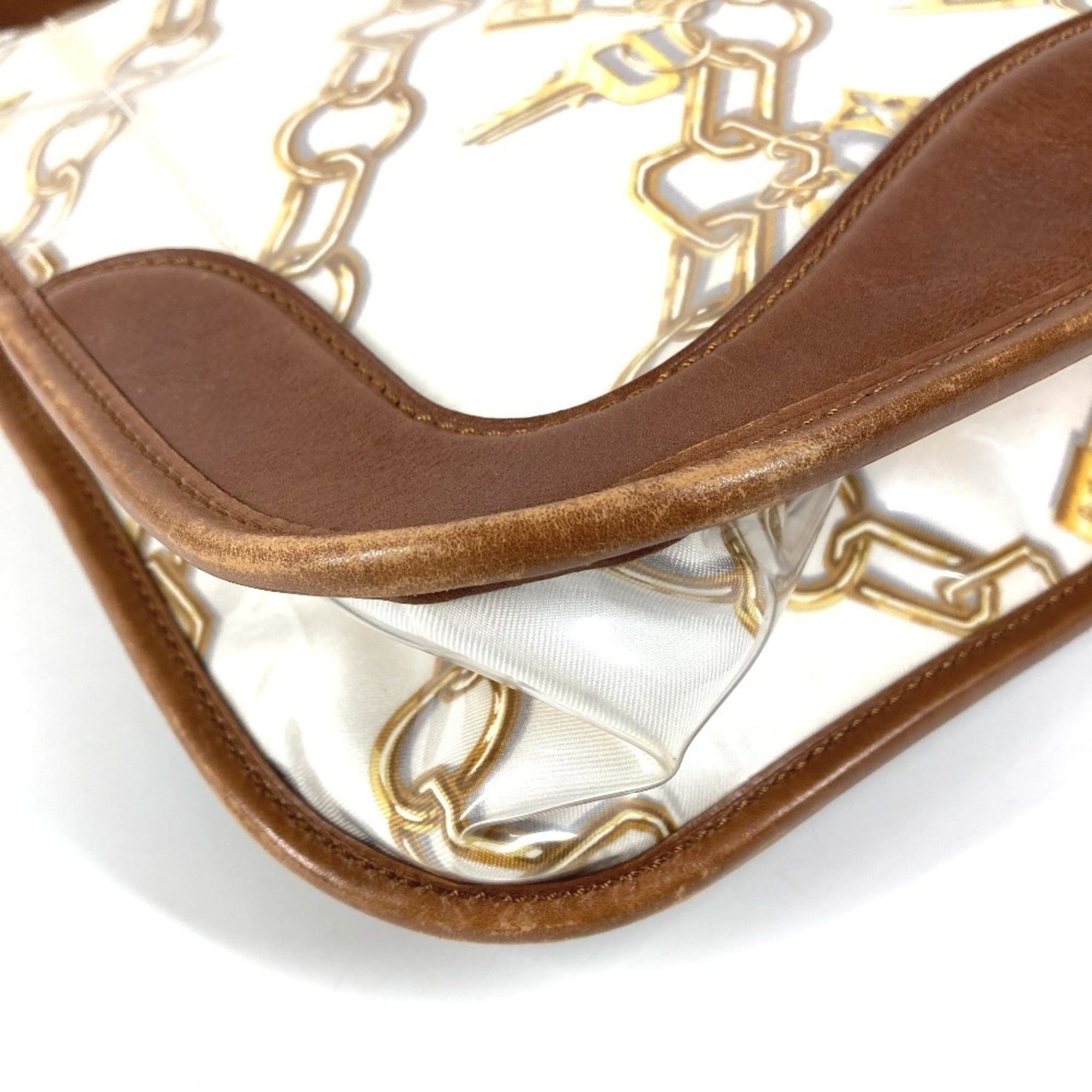 Louis Vuitton Brown White Vinyl Leather Shoulder Bag