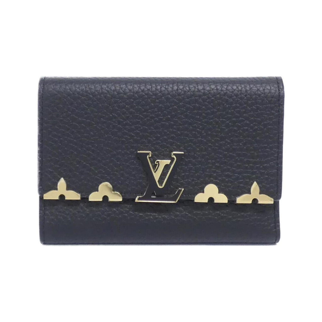 Louis Vuitton Black Leather Wallet (Tri-Fold)