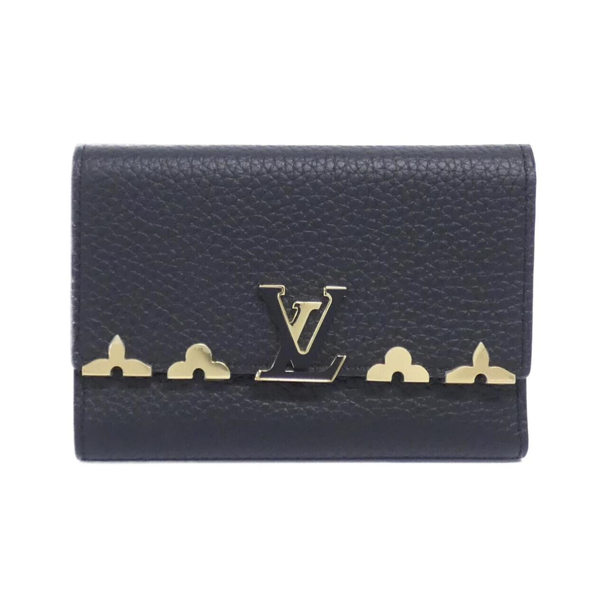 Louis Vuitton Black Leather Wallet (Tri-Fold)