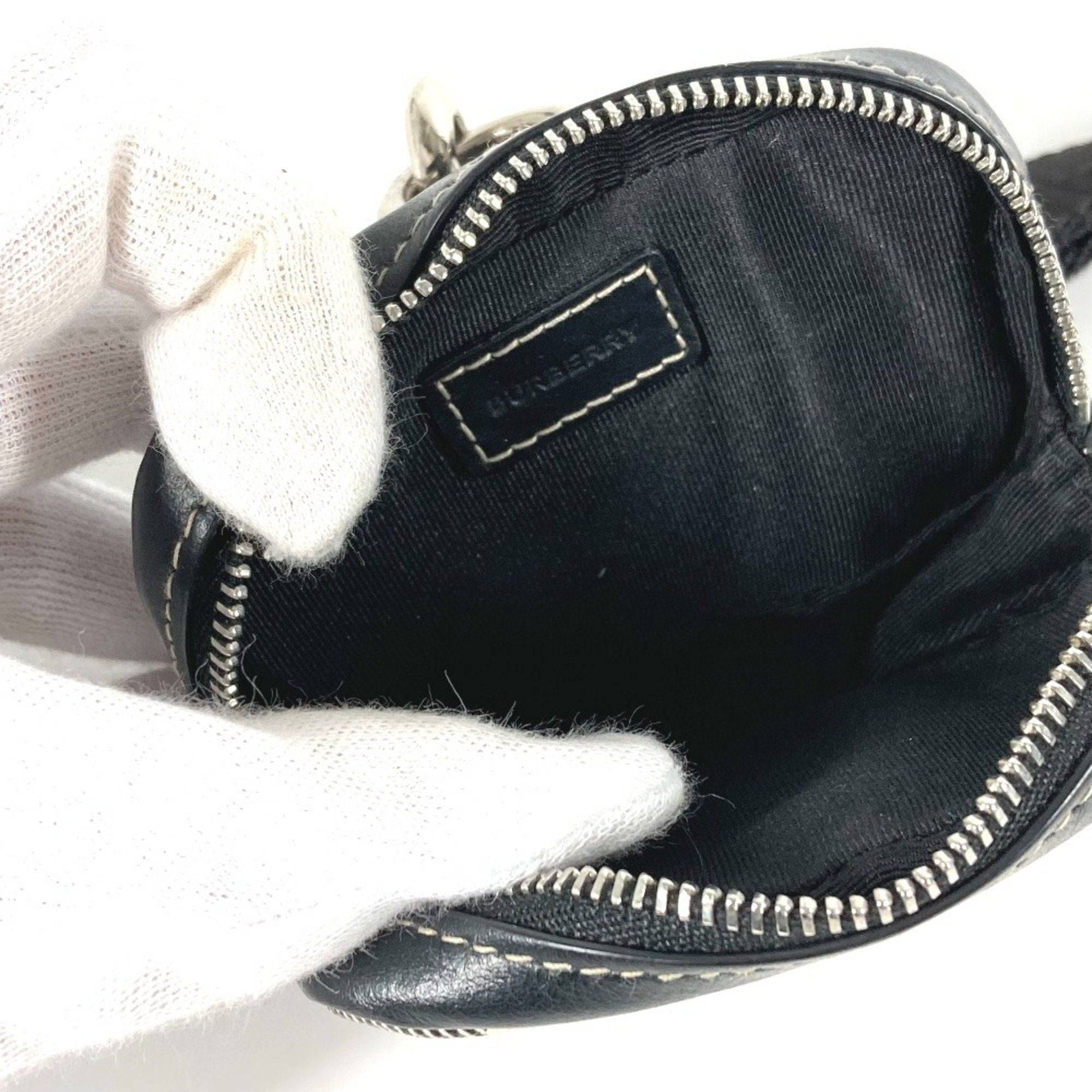 Burberry Black White Pvc Leather Coin Purse/Coin Case