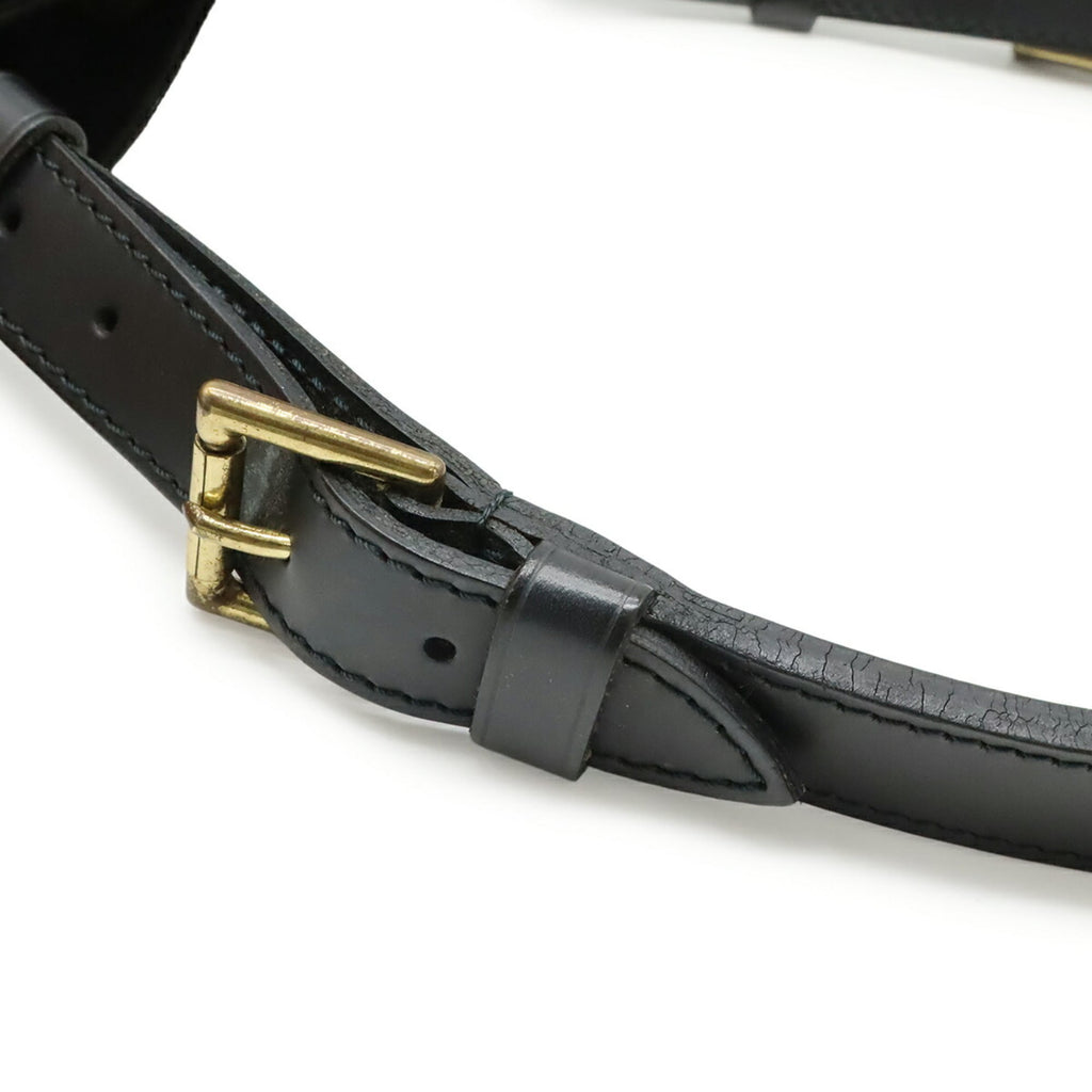Louis Vuitton Black Noir White Epi Leather Shoulder Bag