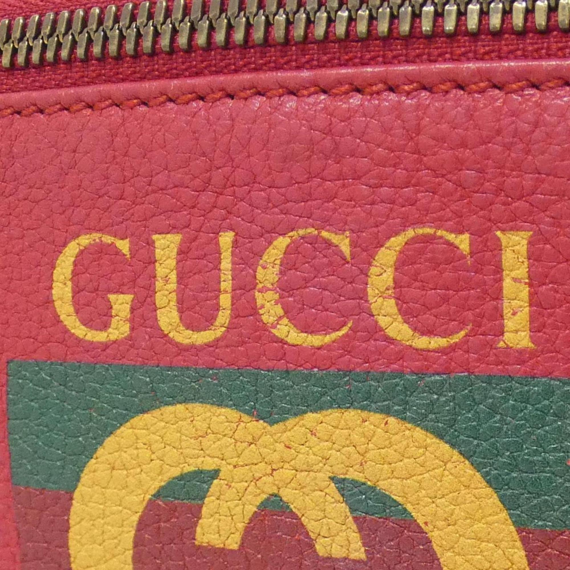Gucci Red Color Leather Fanny Pack (Pre-Owned)