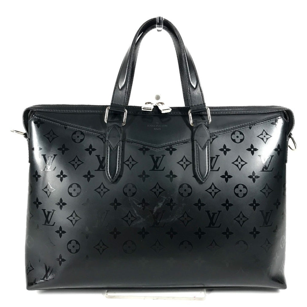 Louis Vuitton Black Noir Leather Briefcase Handbag Tote Bag