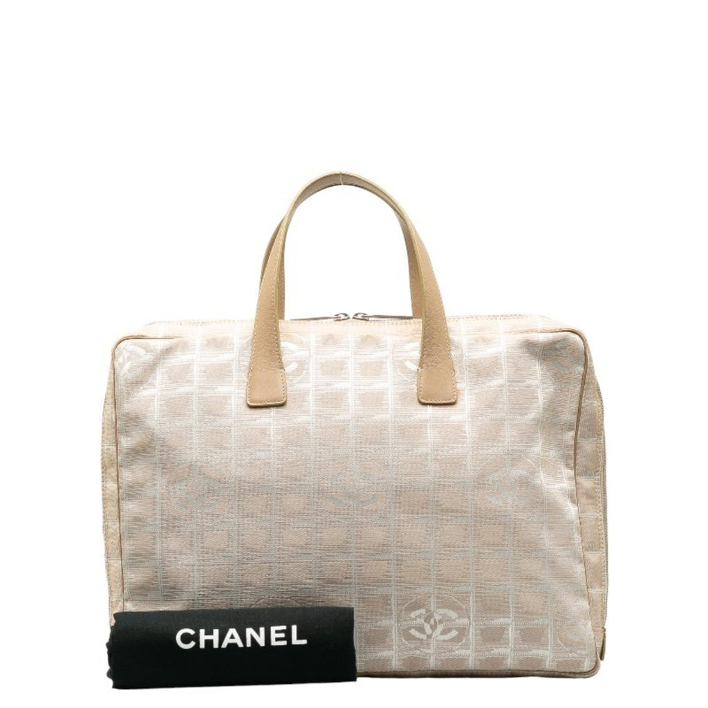 Chanel Beige Canvas Leather Briefcase Handbag