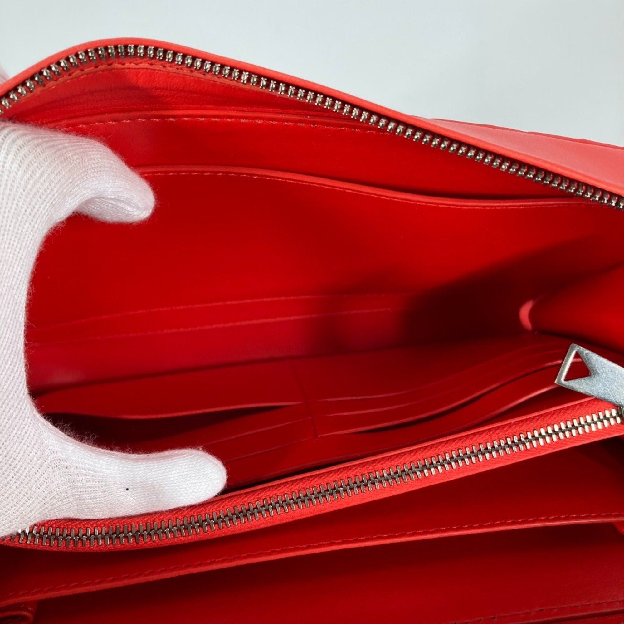 Bottega Veneta Red Leather Clutch Bag