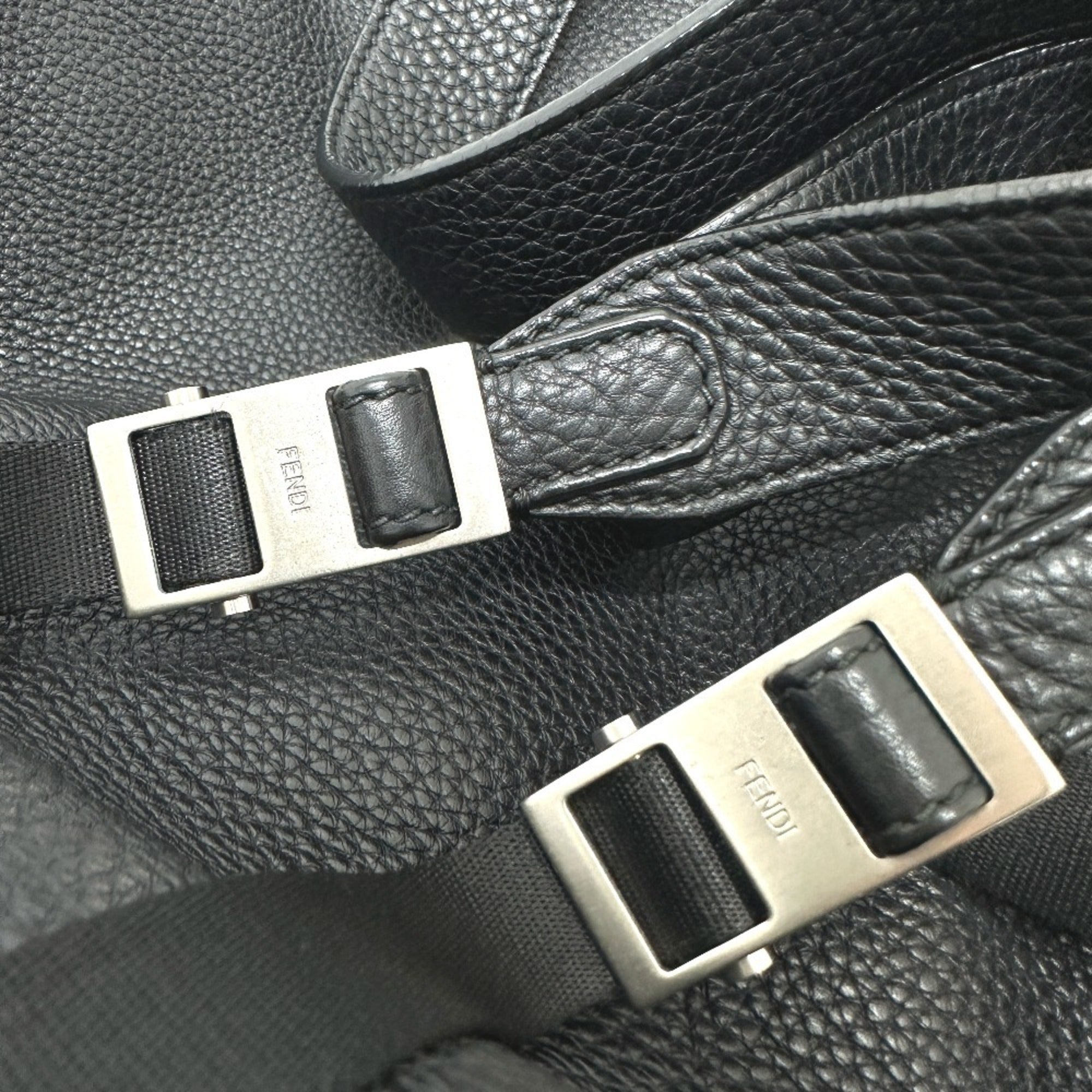 Fendi Black Leather Backpack