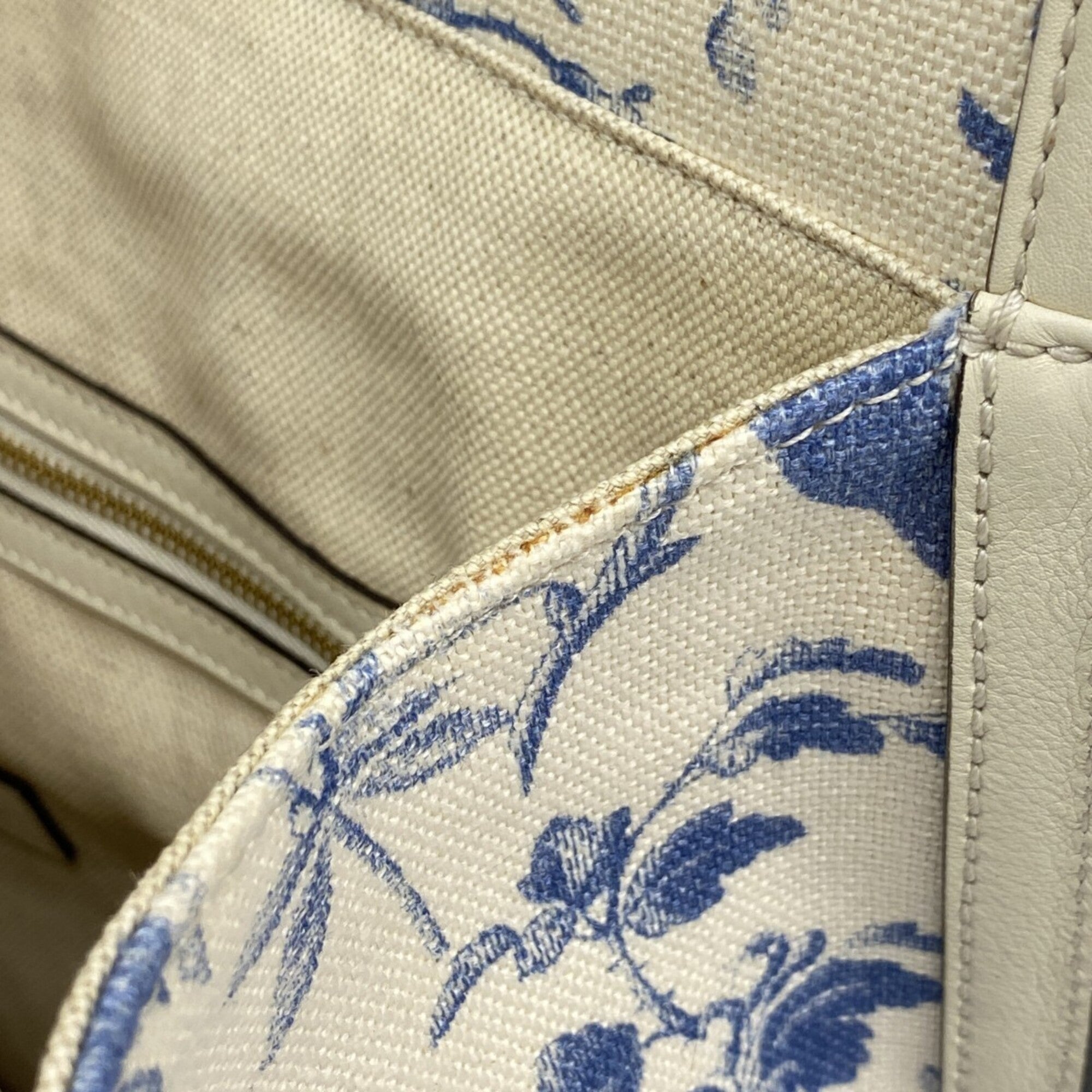 Gucci Blue White Canvas Tote Bag (Pre-Owned)