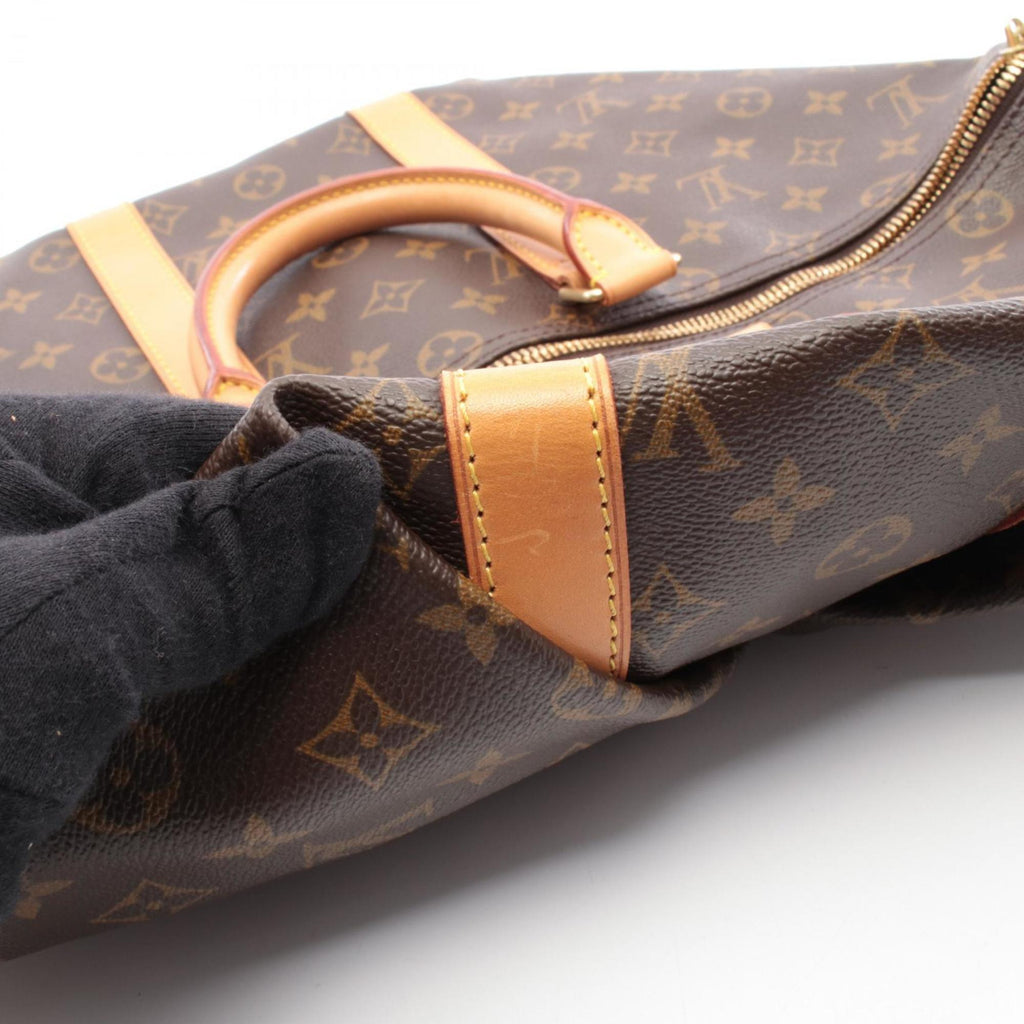 Louis Vuitton Brown Coated Canvas Leather Boston Bag Handbag