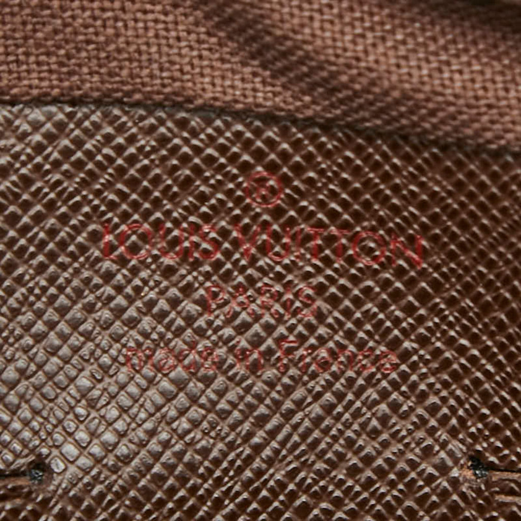 Louis Vuitton Brown Damier Canvas Pvc Leather Clutch Bag Pochette