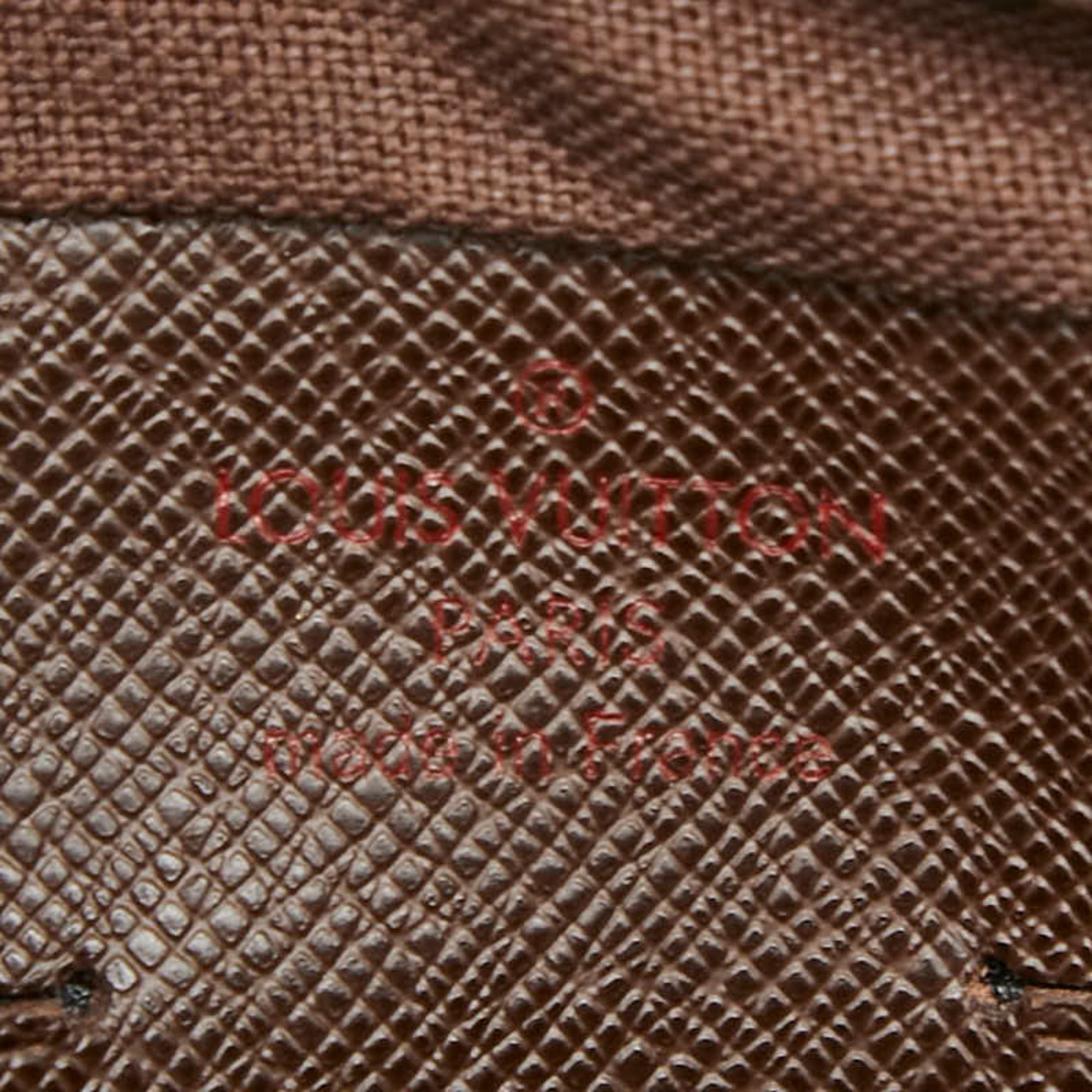 Louis Vuitton Brown Damier Canvas Pvc Leather Clutch Bag Pochette