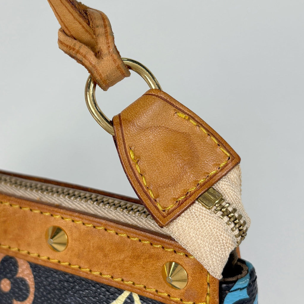 Louis Vuitton Black Noir Monogram Multicolore Handbag Pochette Pouch