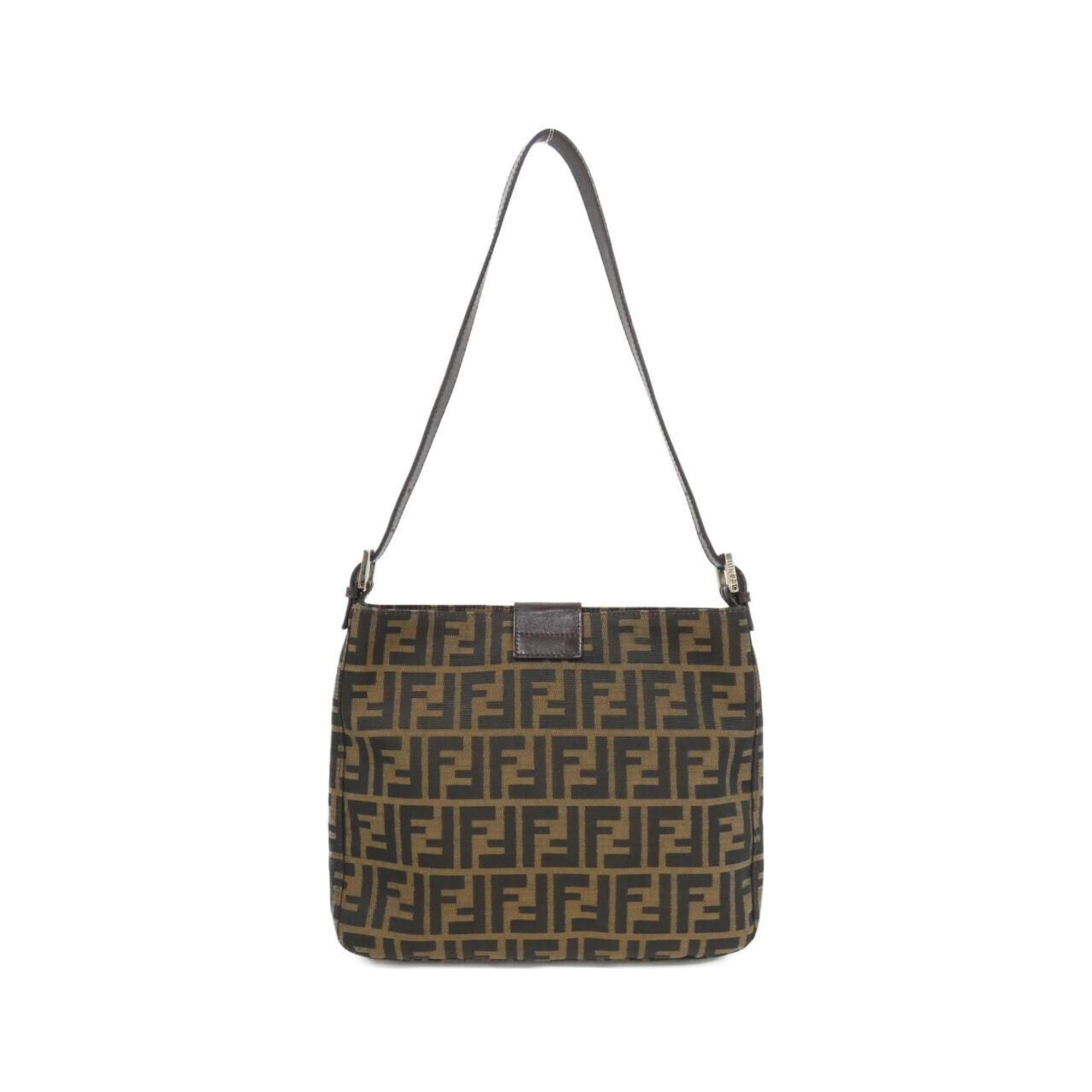 Fendi Brown Canvas Shoulder Bag