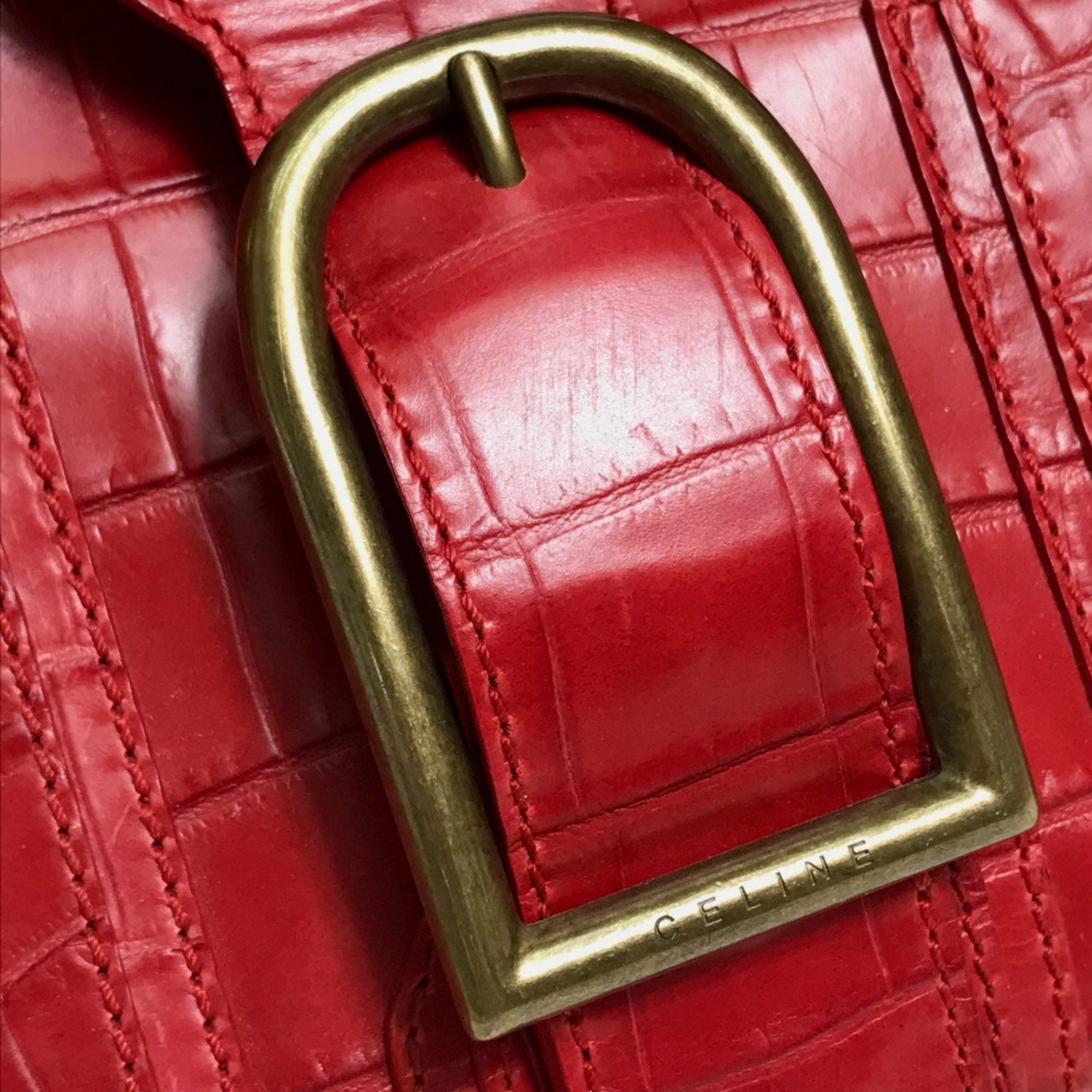 Celine Red Leather Handbag