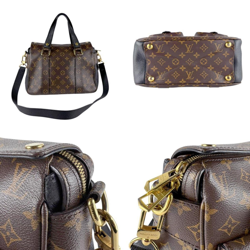 Louis Vuitton Black Brown Monogram Handbag Shoulder Bag