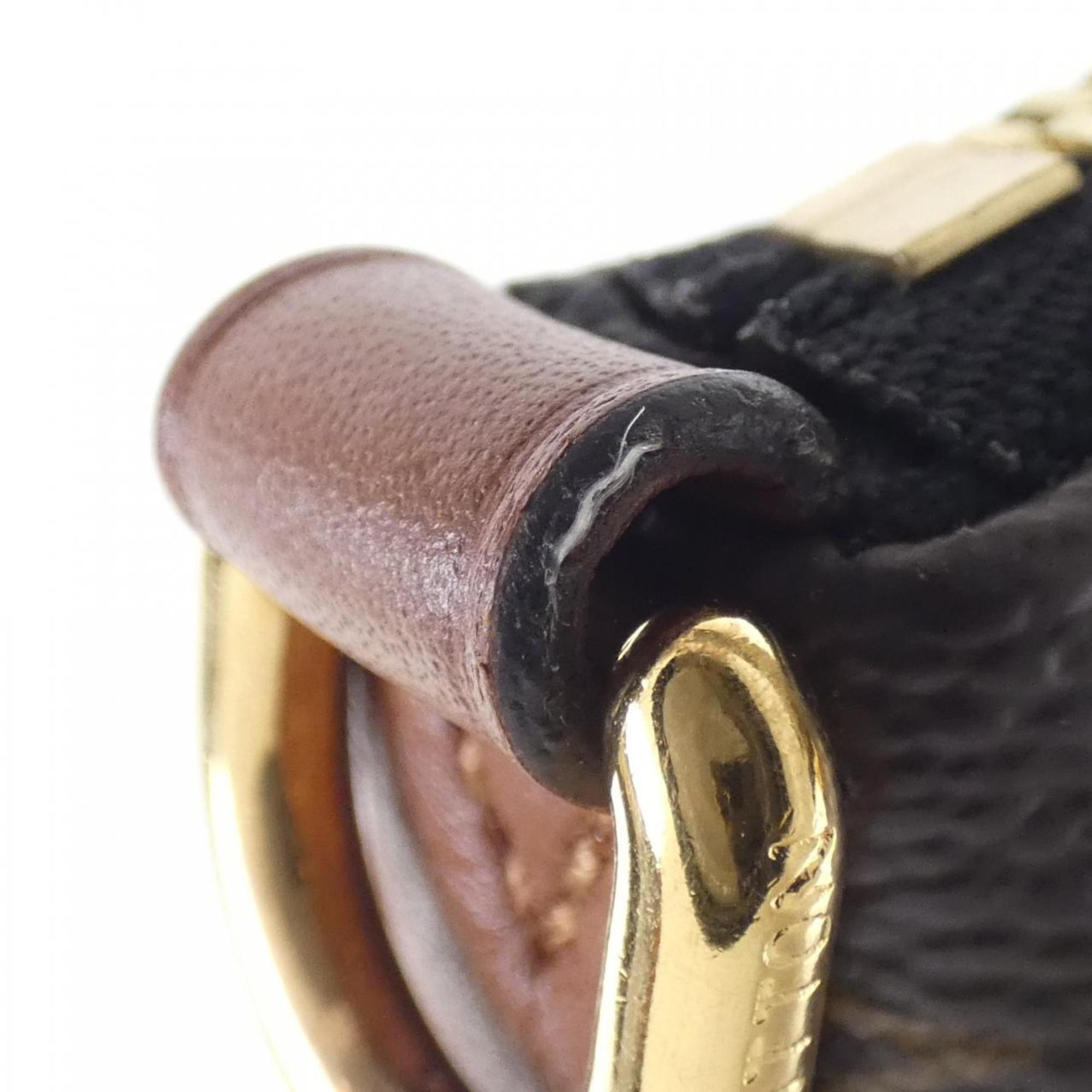 Louis Vuitton Black Marron Coated Canvas Leather Handbag