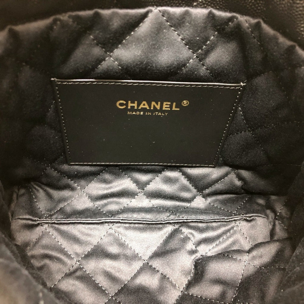 Chanel Black Grained Calfskin Shoulder Bag
