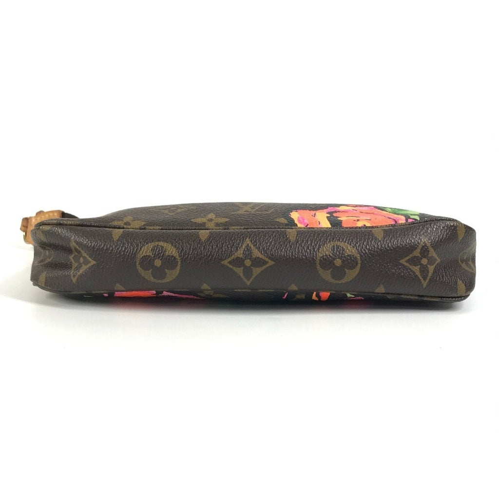Louis Vuitton Brown Pink Rose Monogram Rose Canvas Handbag Pouch Shoulder Bag