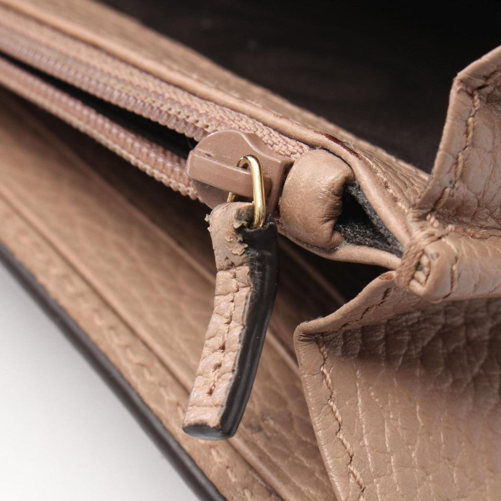 Gucci Beige Brown Pink Leather Pvc Long Wallet (Bi-Fold) (Pre-Owned)