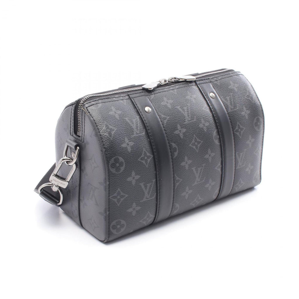 Louis Vuitton Black Gray Pvc Coated Canvas Monogram Eclipse Leather Shoulder Bag