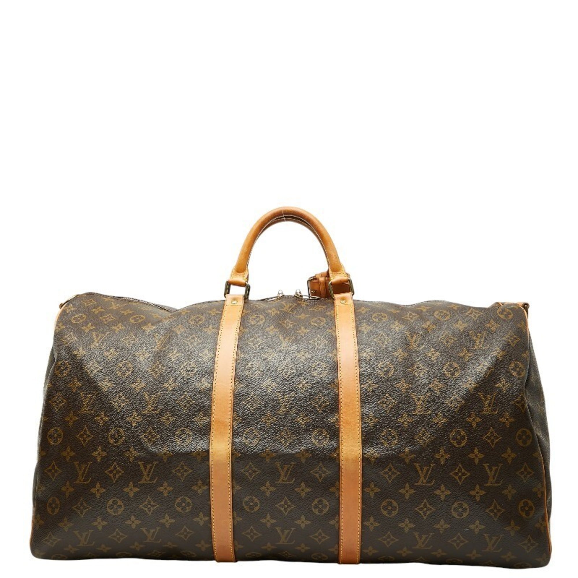 Louis Vuitton Monogram Brown Pvc Leather Boston Bag Shoulder Bag