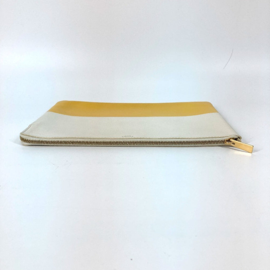 Celine White Leather Clutch Bag