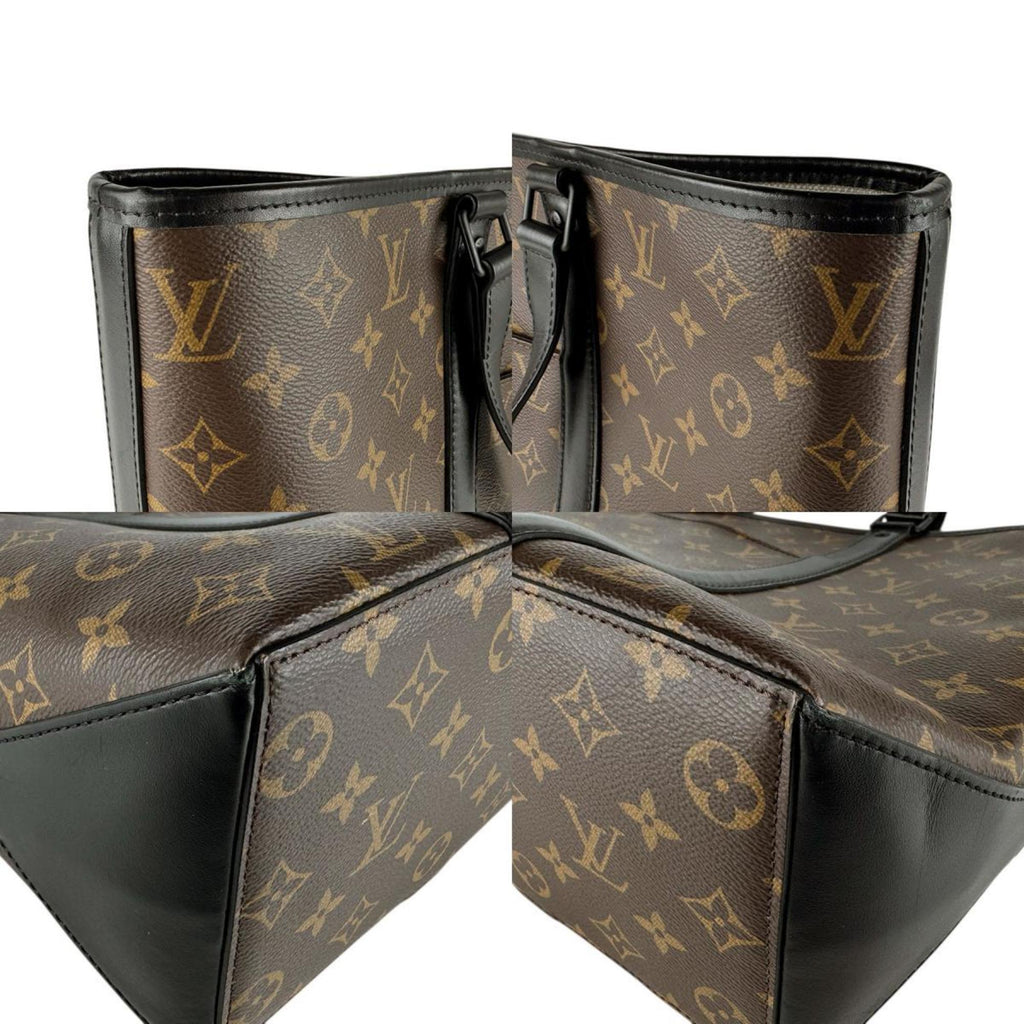 Louis Vuitton Black Brown Monogram Leather Handbag Shoulder Bag