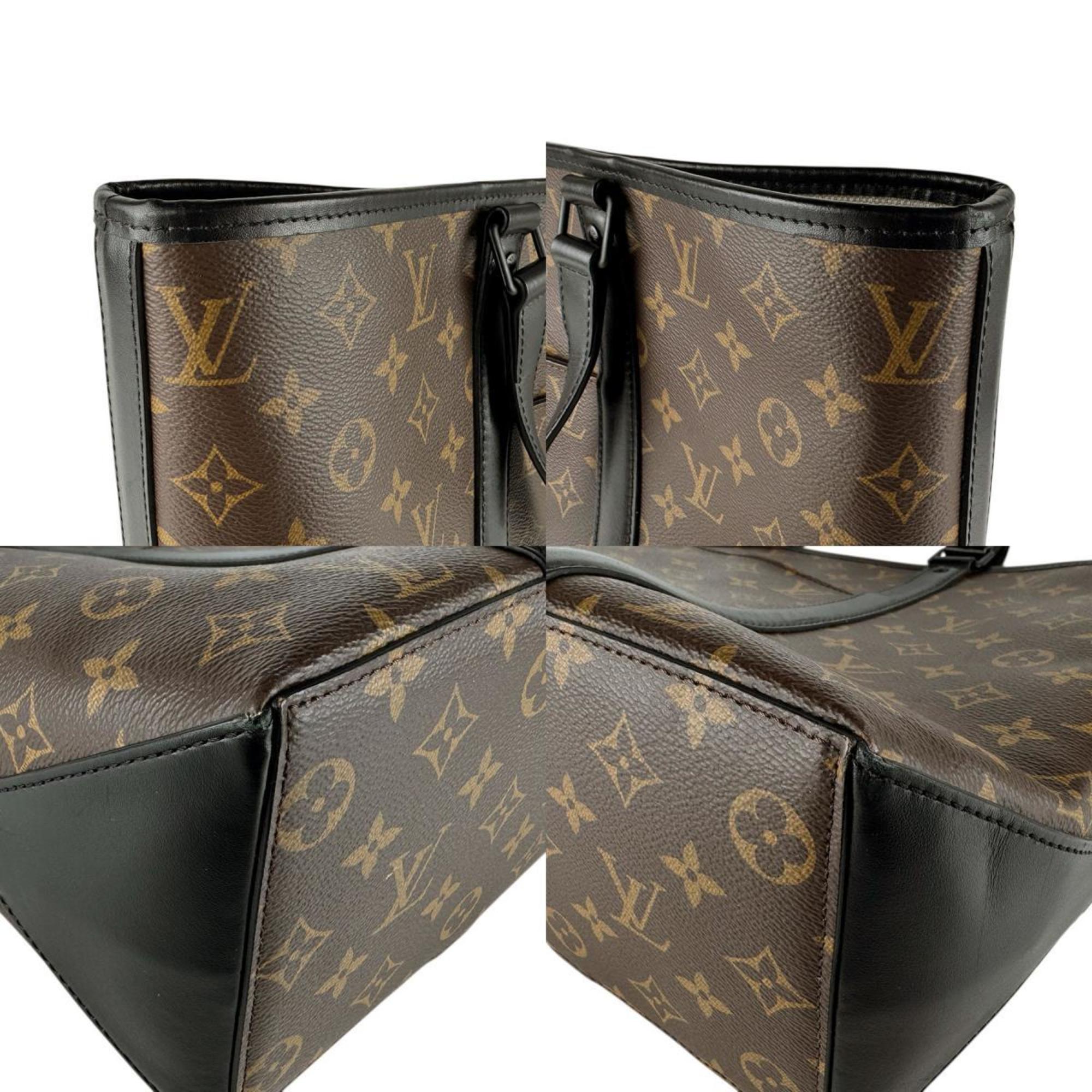Louis Vuitton Black Brown Monogram Leather Handbag Shoulder Bag