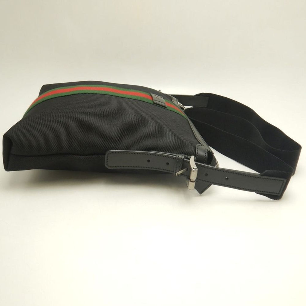 Gucci Black Canvas Leather Shoulder Bag (Pre-Owned)