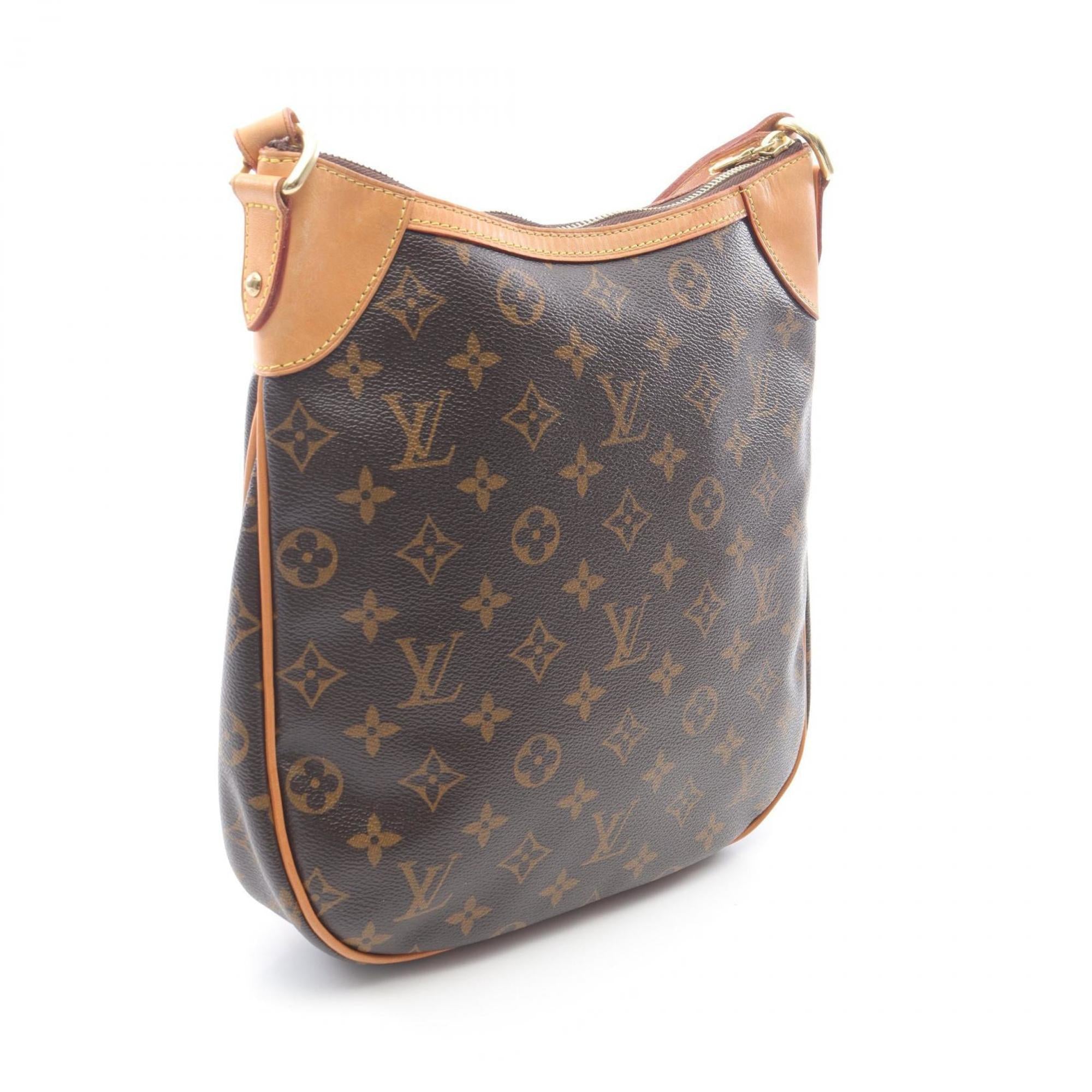Louis Vuitton Brown Coated Canvas Leather Shoulder Bag