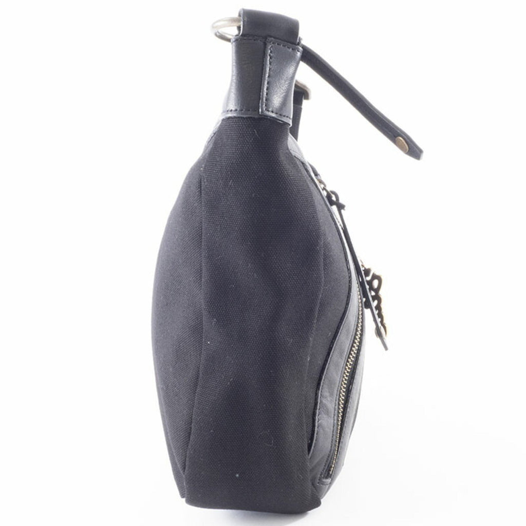 Burberry Black Canvas Leather Shoulder Bag
