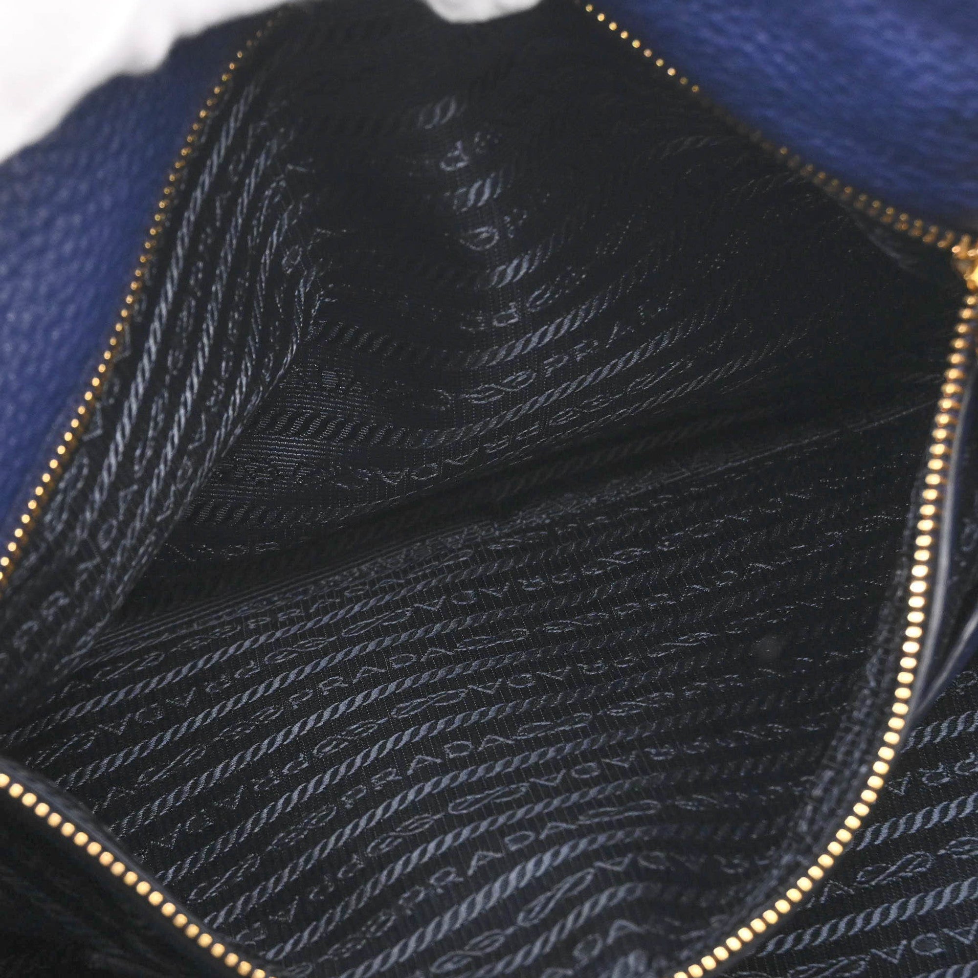 Prada Blue Leather Shoulder Bag Tote Bag