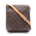 Louis Vuitton Brown Coated Canvas Leather Handbag Shoulder Bag