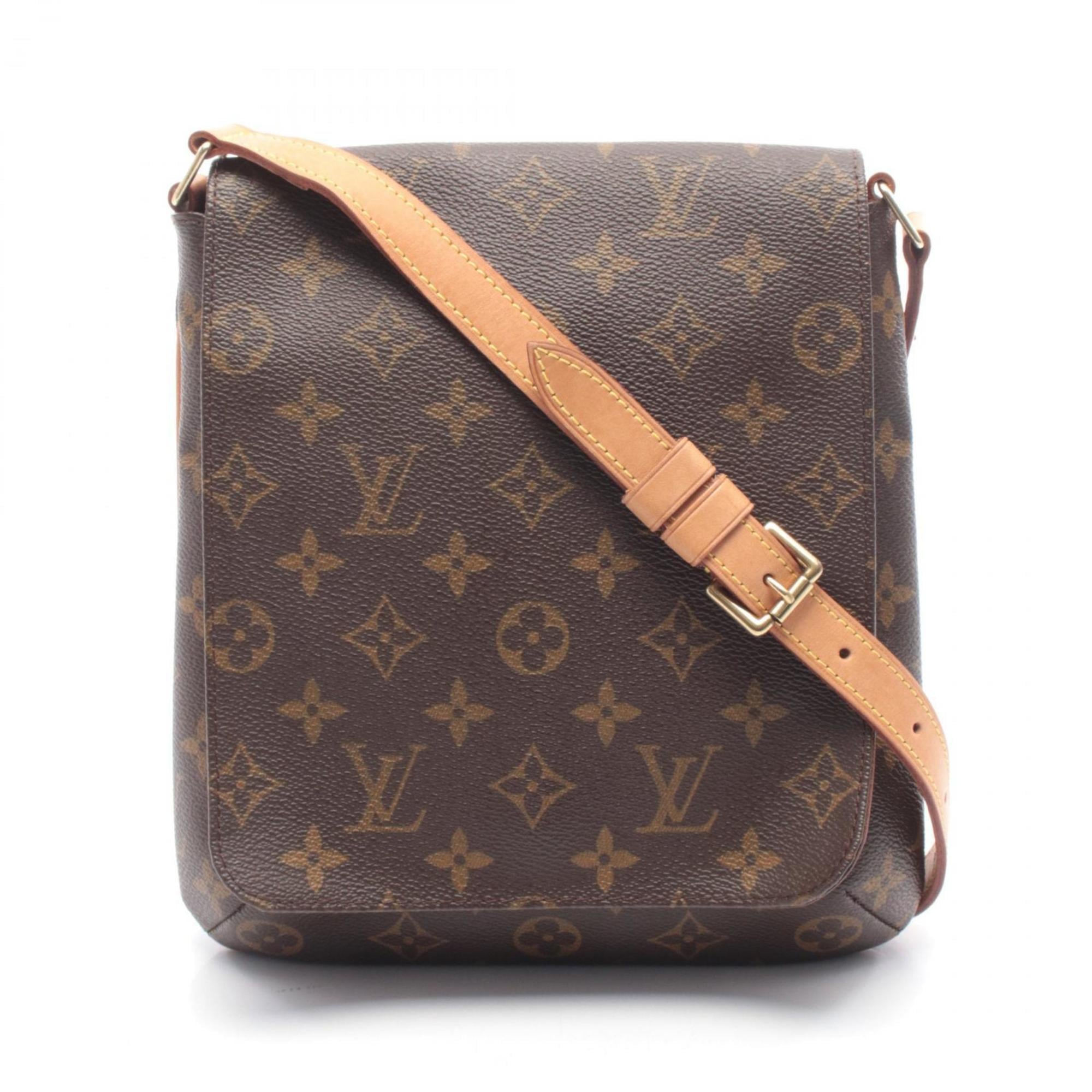 Louis Vuitton Brown Coated Canvas Leather Handbag Shoulder Bag
