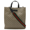 Gucci Beige Black Gg Supreme Shoulder Bag Tote Bag (Pre-Owned)