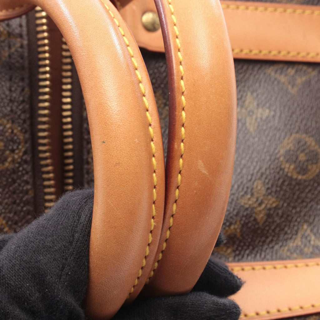 Louis Vuitton Brown Monogram Coated Canvas Leather Boston Bag Handbag