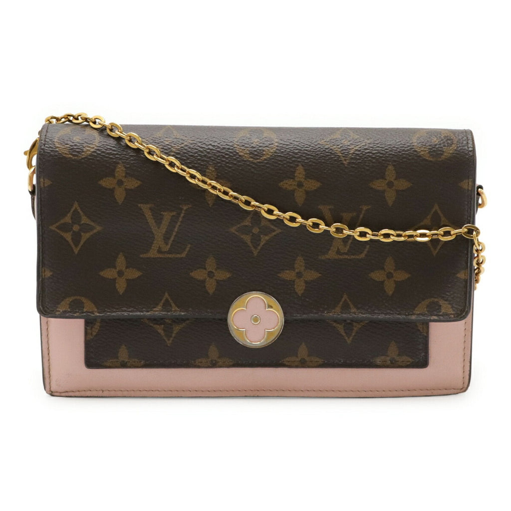 Louis Vuitton Monogram Rose Ballerine Monogram Chain/Shoulder Wallet
