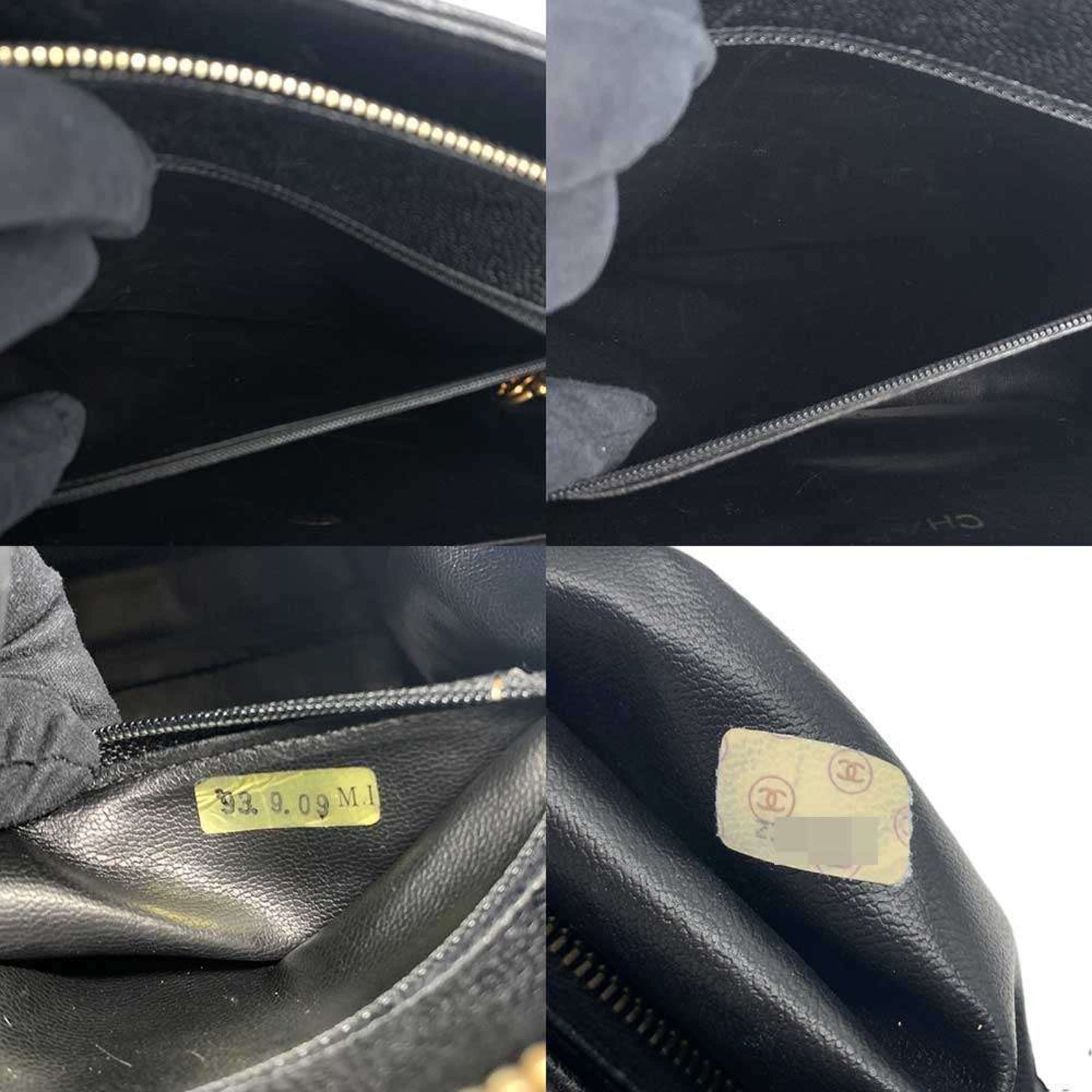 Chanel Black Grained Calfskin Handbag Tote Bag
