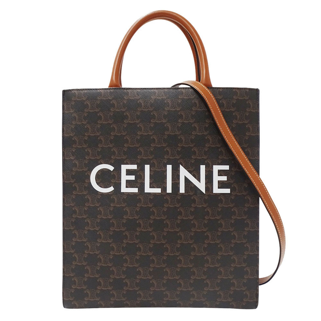 Celine Dark Brown Canvas Handbag Shoulder Bag