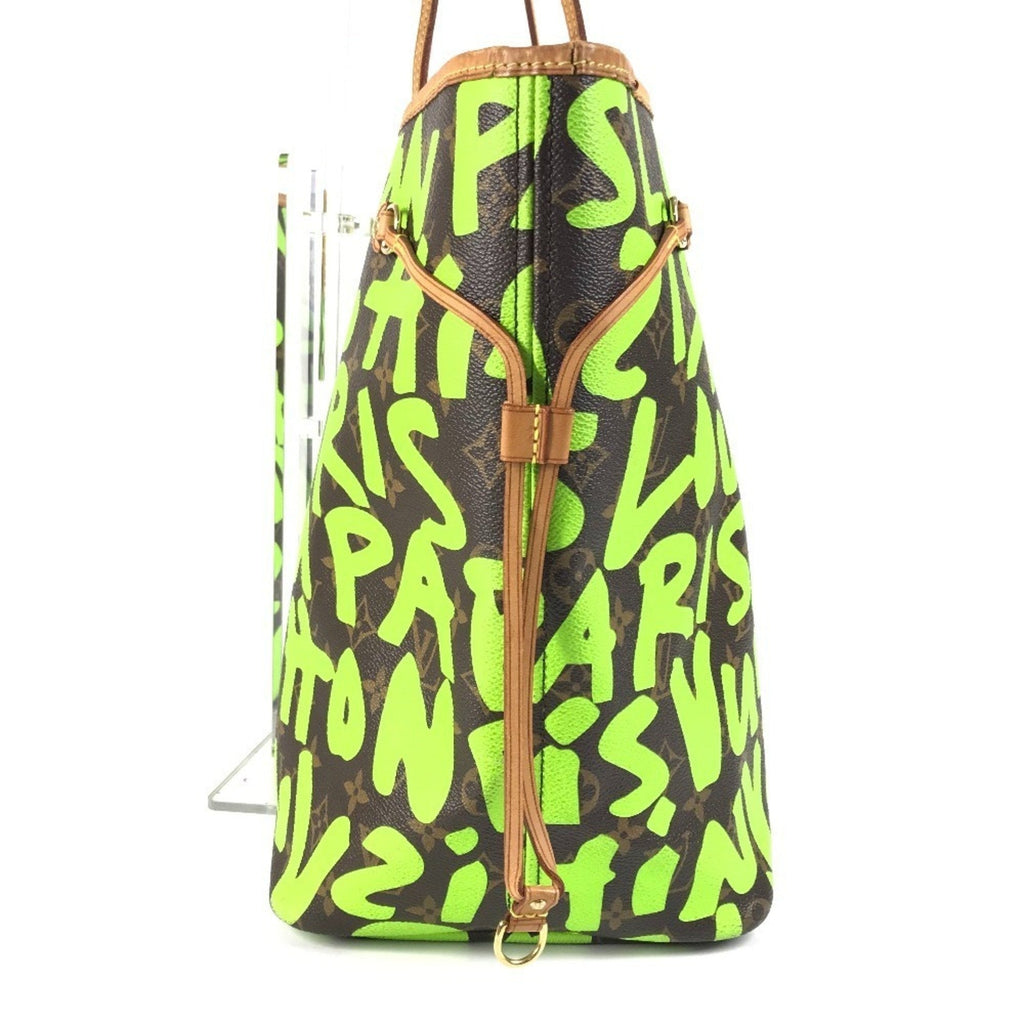 Louis Vuitton Brown Green Vert Monogram Graffiti Shoulder Bag Tote Bag
