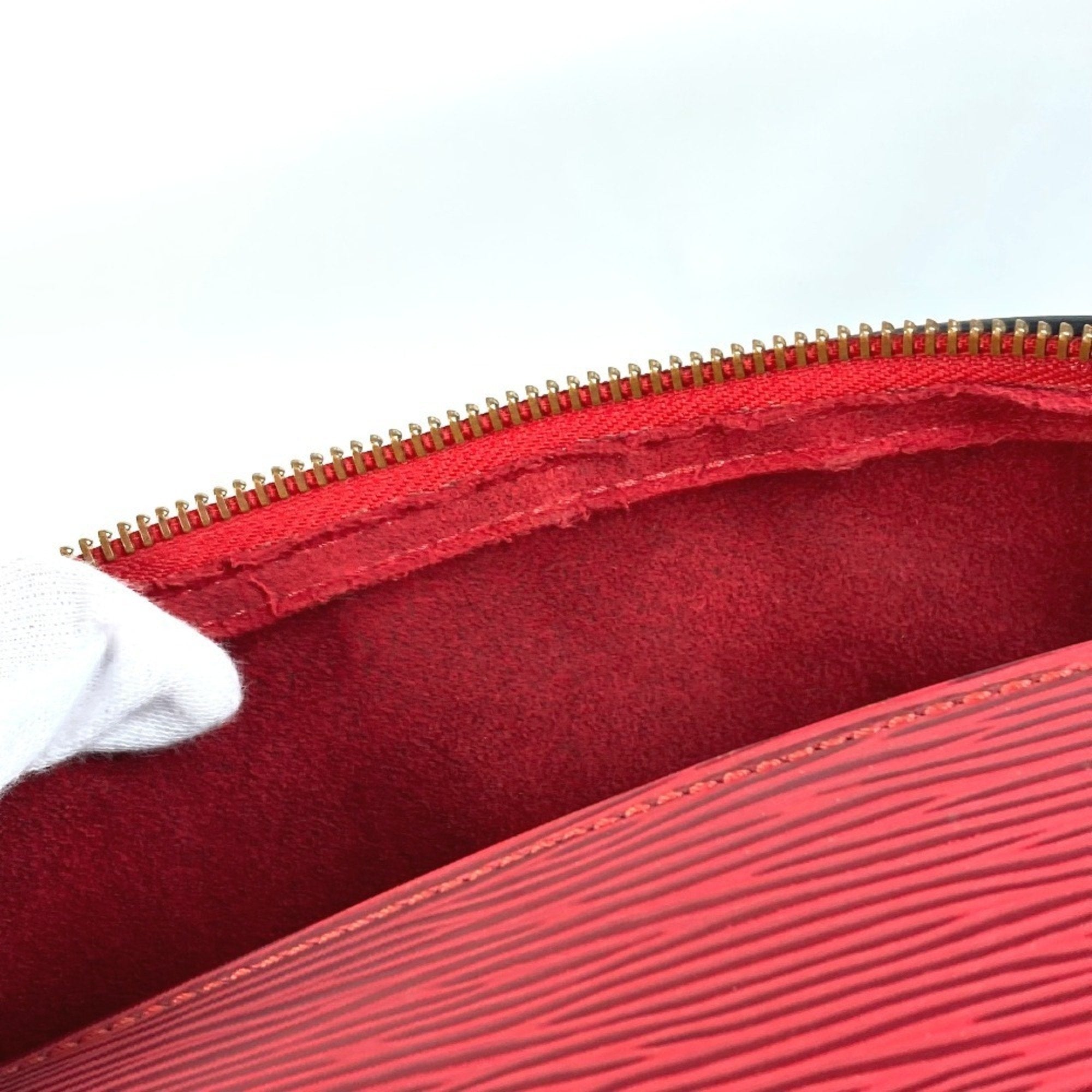 Louis Vuitton Castilian Red Red Color Epi Leather Handbag Shoulder Bag