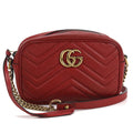 Gucci Red Color Leather Shoulder Bag (Pre-Owned)