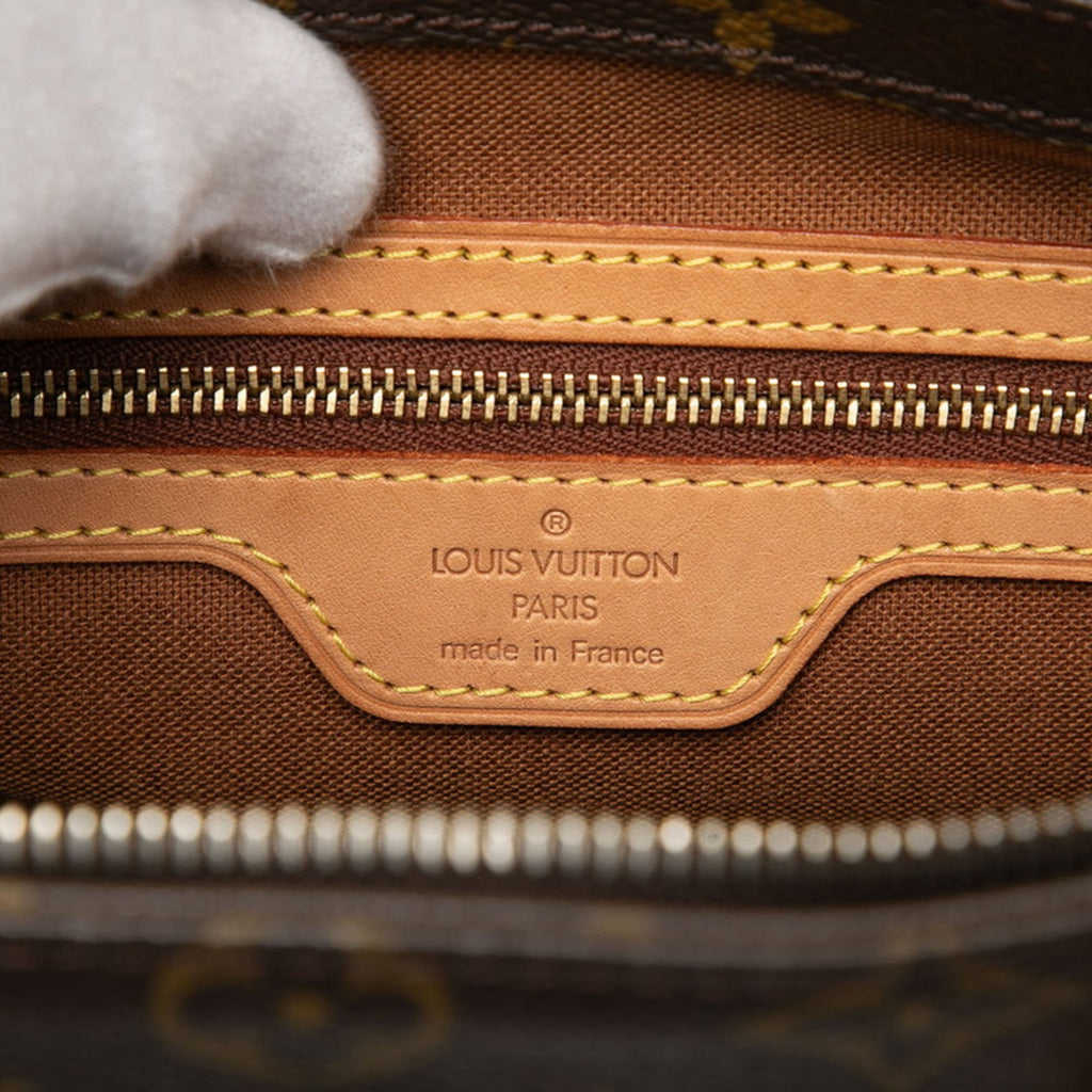 Louis Vuitton Monogram Brown Pvc Leather Handbag Tote Bag