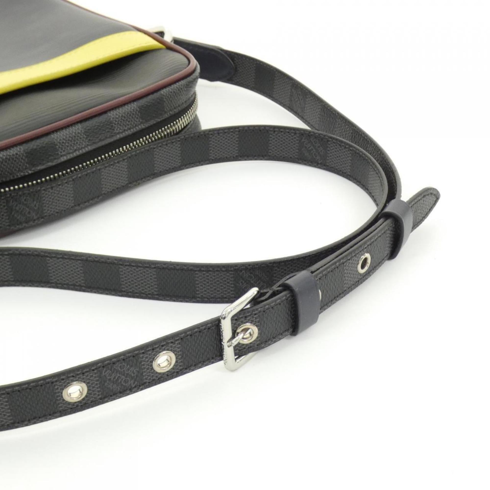 Louis Vuitton Graphite Coated Canvas Leather Shoulder Bag
