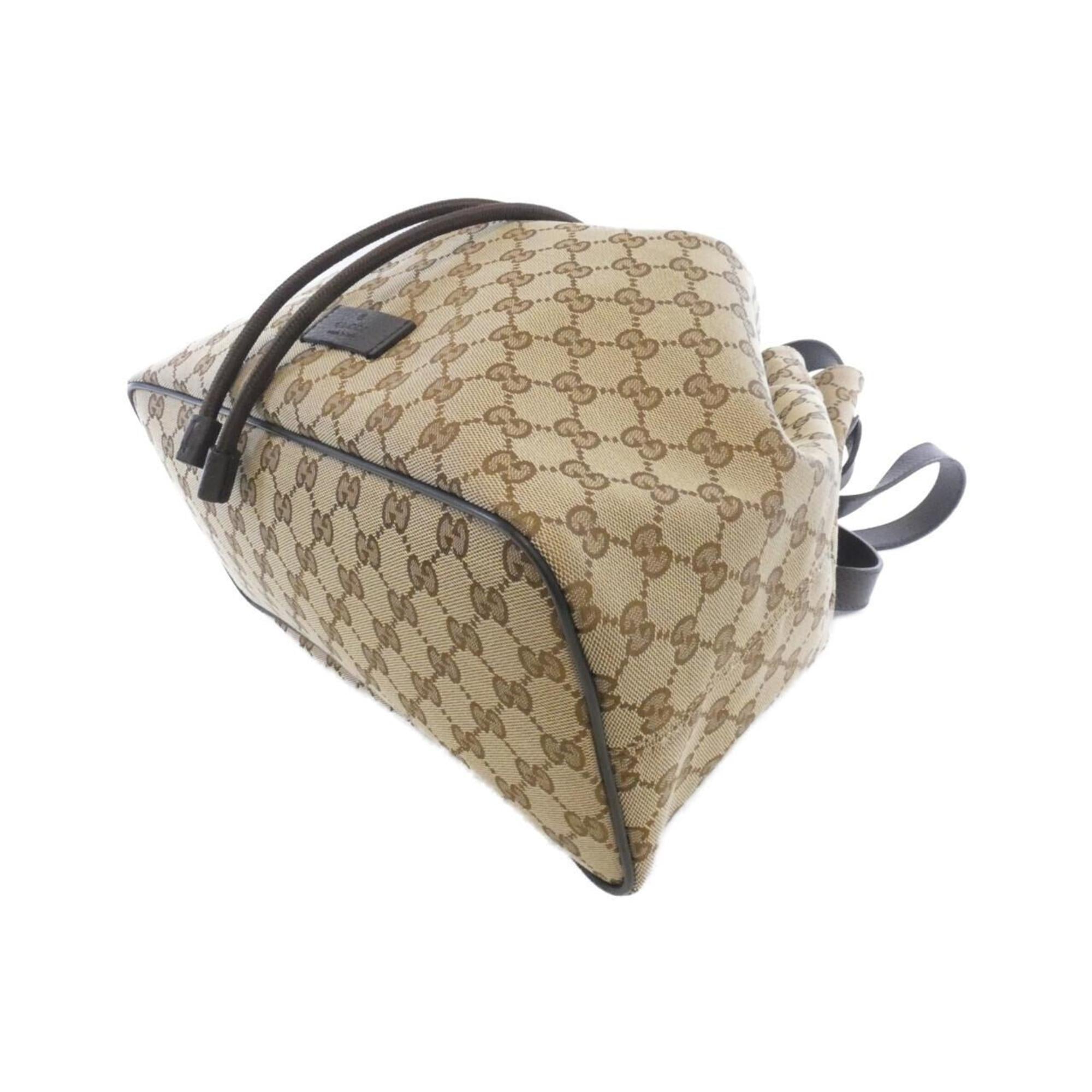Gucci Beige Brown Gg Canvas Backpack (Pre-Owned)