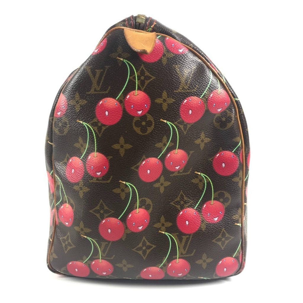 Louis Vuitton Brown Monogram Cherry Red Color Monogram Boston Bag
