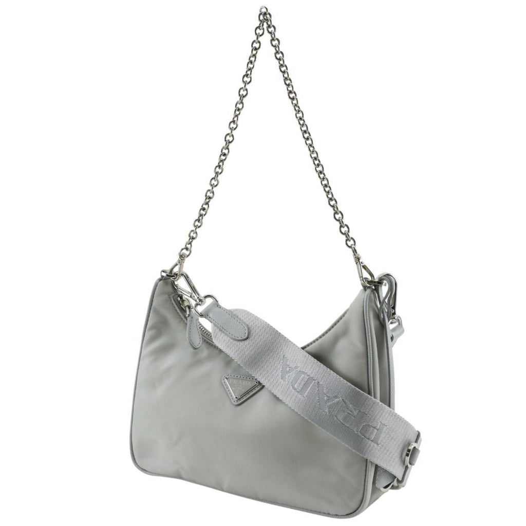 Prada Gray Nylon Shoulder Bag
