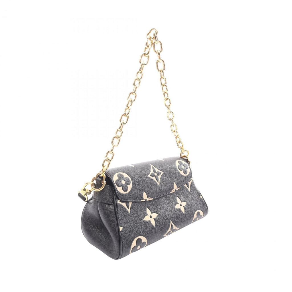 Louis Vuitton Beige Black Leather Handbag